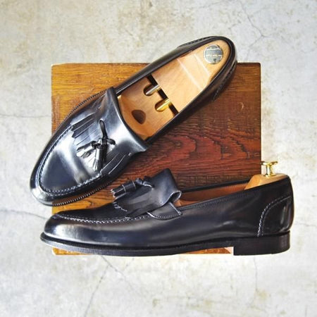 極上★クロケット＆ジョーンズ UK10/US10.5D【★ブルックスブラザーズ別注/Peal&co】タッセルローファー/黒/メンズ/Crockett＆Jones★d175