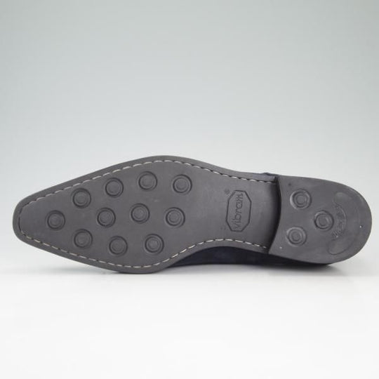 極上★(伊)サントーニ SIZE 7.5【伊勢丹取扱い★ネイビー色/ダブルモンク】7508/スエード/紺/メンズ/Santoni★d190