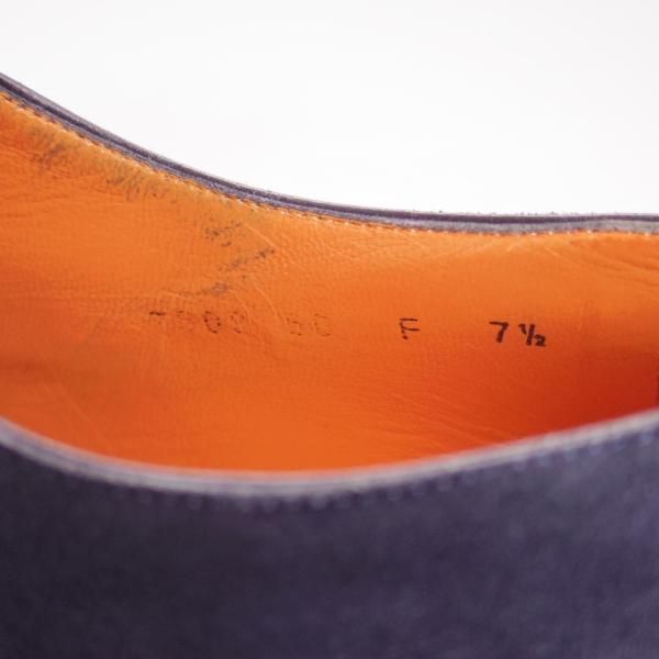 極上★(伊)サントーニ SIZE 7.5【伊勢丹取扱い★ネイビー色/ダブルモンク】7508/スエード/紺/メンズ/Santoni★d190