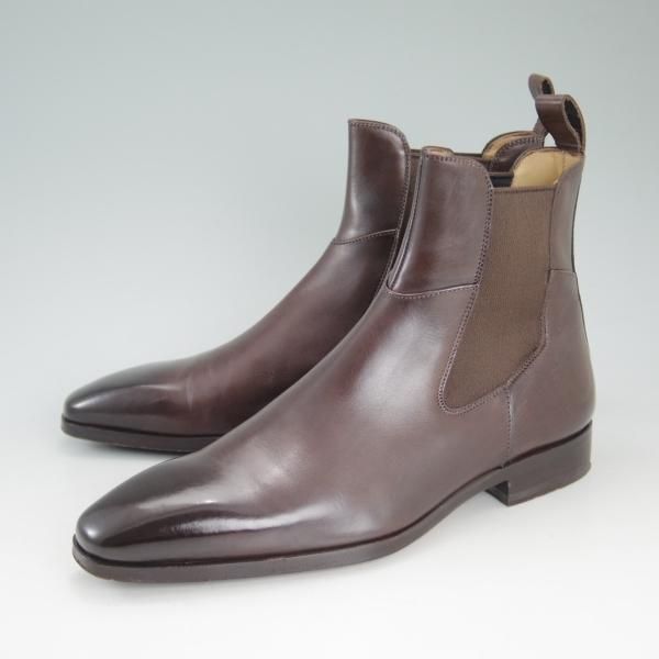 美品★(伊)サントーニ SIZE 5【定価10万円程度★サイドゴアブーツ/7595】カーフ/濃茶/メンズ/Santoni★d191