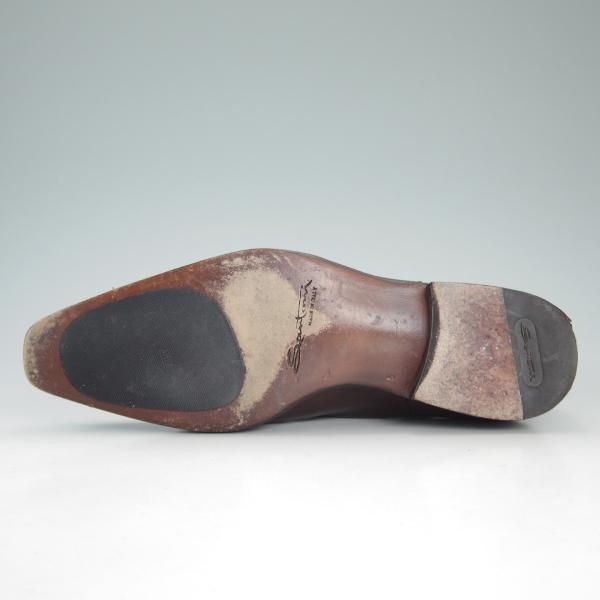 美品★(伊)サントーニ SIZE 5【定価10万円程度★サイドゴアブーツ/7595】カーフ/濃茶/メンズ/Santoni★d191
