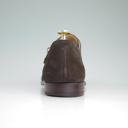極上★クロケット&ジョーンズ 8.5E【★ラウンズ/LOWNDES】ダブルモンク/348ラスト/濃茶/スエード/メンズ/Crockett&Jones★d195