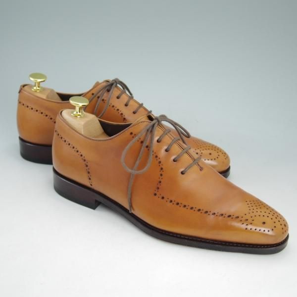 極上★(スペイン製)カルミナ SIZE 6.5【★ISETAN MEN'S/伊勢丹メンズ取扱い】80453/ホールカット/茶/カーフ/メンズ/CARMINA★d200