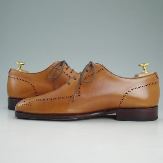 極上★(スペイン製)カルミナ SIZE 6.5【★ISETAN MEN'S/伊勢丹メンズ取扱い】80453/ホールカット/茶/カーフ/メンズ/CARMINA★d200
