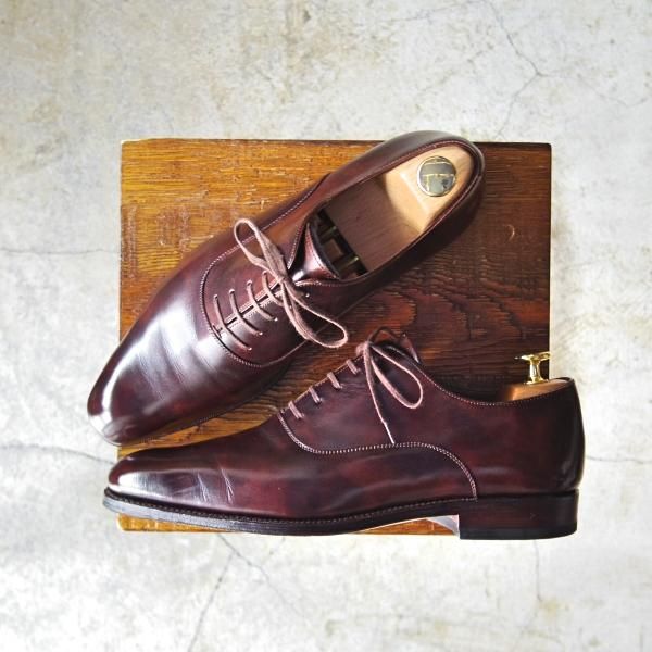 極上★(スペイン製)カルミナ SIZE 7【ミュージアムカーフ/マロン★伊勢丹メンズ取扱】80451/プレーントゥ/赤茶/カーフ/CARMINA★d201