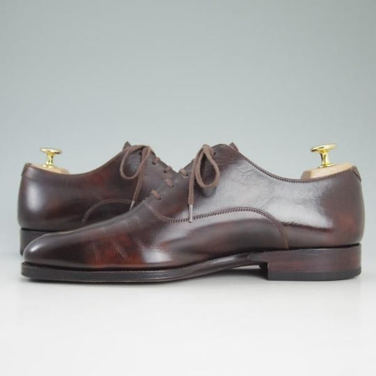 極上★(スペイン製)カルミナ SIZE 7【ミュージアムカーフ/マロン★伊勢丹メンズ取扱】80451/プレーントゥ/赤茶/カーフ/CARMINA★d201