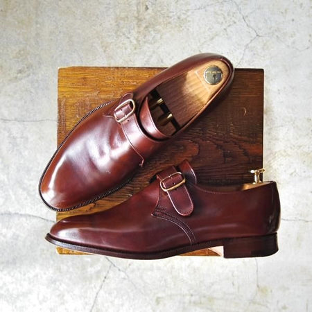 極上★チャーチ 80F/UK8【★旧チャーチ/73ラスト/BECKET/ベケット】3都市ロゴ/カーフ/赤茶/モンクストラップ/カーフ/メンズ/Church's★d202