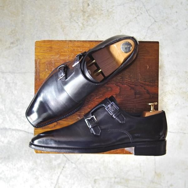極上★(伊)エルメネジルド・ゼニア SIZE 6【★ブラックラピド製法/クチュールライン/Couture】黒/カーフ/シューズ/Ermenegildo Zegna★d203