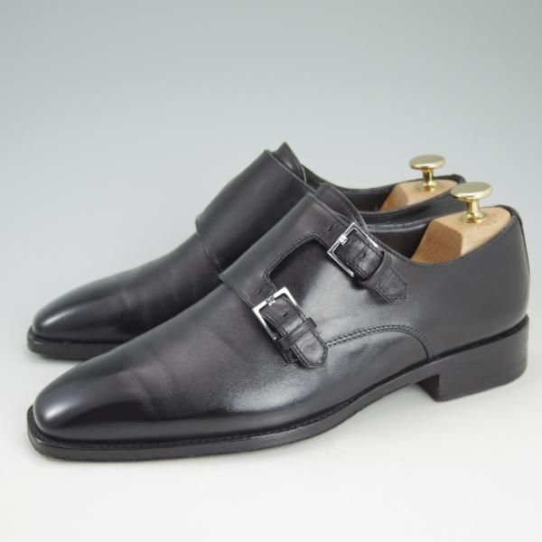 極上★(伊)エルメネジルド・ゼニア SIZE 6【★ブラックラピド製法/クチュールライン/Couture】黒/カーフ/シューズ/Ermenegildo Zegna★d203