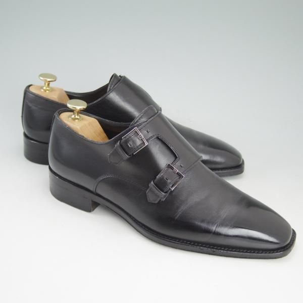 極上★(伊)エルメネジルド・ゼニア SIZE 6【★ブラックラピド製法/クチュールライン/Couture】黒/カーフ/シューズ/Ermenegildo Zegna★d203
