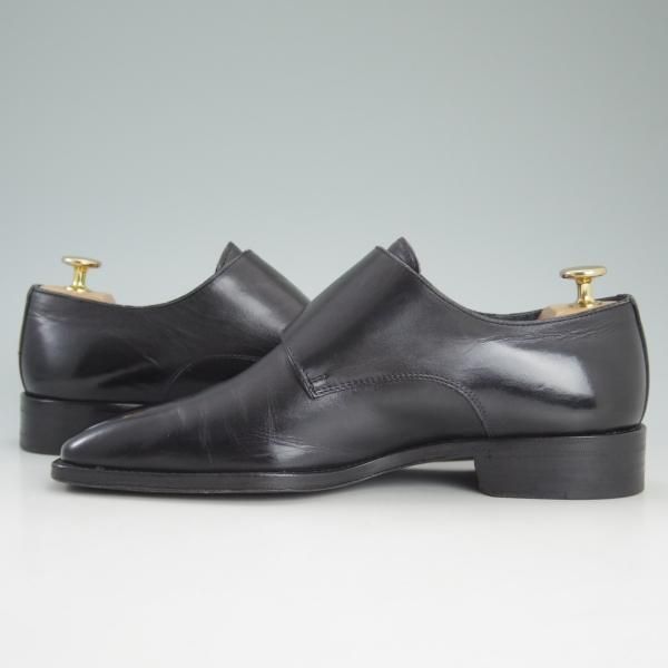 極上★(伊)エルメネジルド・ゼニア SIZE 6【★ブラックラピド製法/クチュールライン/Couture】黒/カーフ/シューズ/Ermenegildo Zegna★d203