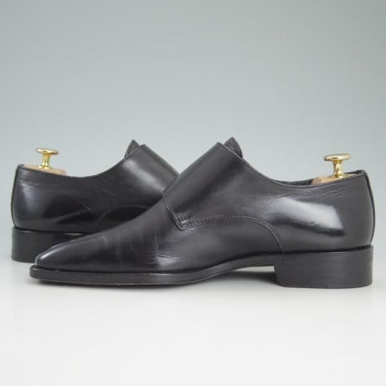 極上★(伊)エルメネジルド・ゼニア SIZE 6【★ブラックラピド製法/クチュールライン/Couture】黒/カーフ/シューズ/Ermenegildo Zegna★d203
