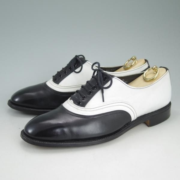 極上★トリッカーズ UK6.5/US7程度【★COMME des GARCONS別注/コムデギャルソン】プレーントゥ/白×黒/カーフ/メンズ/Tricker's★d204