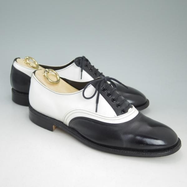 極上★トリッカーズ UK6.5/US7程度【★COMME des GARCONS別注/コムデギャルソン】プレーントゥ/白×黒/カーフ/メンズ/Tricker's★d204