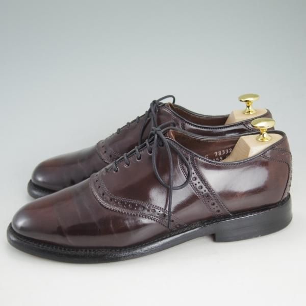 極上★(米)アレンエドモンズ 7.5C【定価10万円以上★コードバン仕様/Polo/ポロ】サドルシューズ/バーガンディー/ALLEN EDMONDS★d206