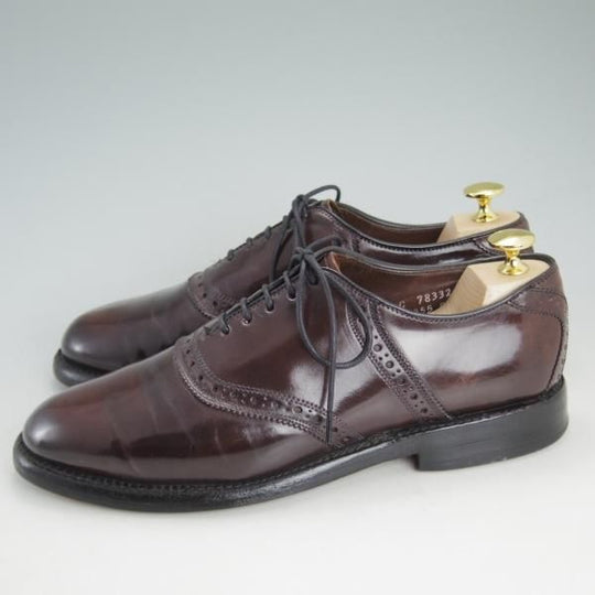 極上★(米)アレンエドモンズ 7.5C【定価10万円以上★コードバン仕様/Polo/ポロ】サドルシューズ/バーガンディー/ALLEN EDMONDS★d206
