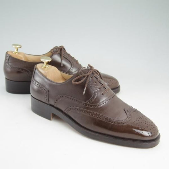 美品★(伊)タニノクリスチー SIZE 6【定価10万円以上★フルブローグ】103882/カーフ/メンズ/濃茶/TANINO CRISCI★d211