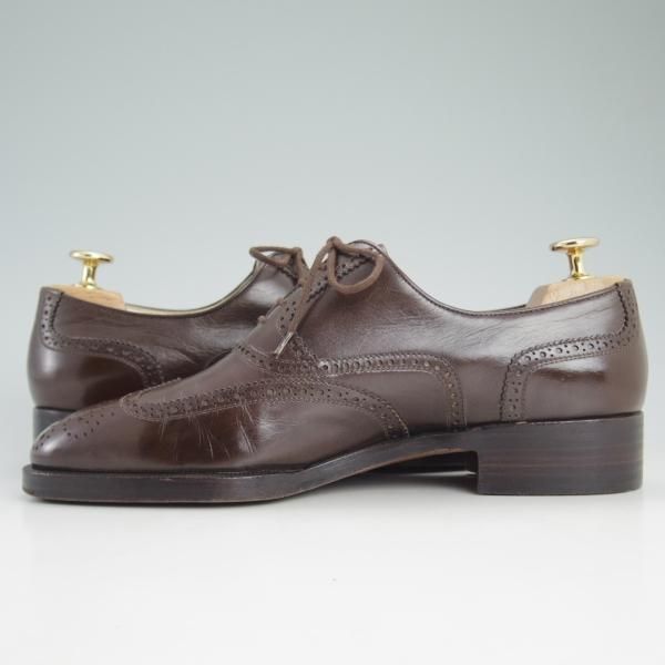 美品★(伊)タニノクリスチー SIZE 6【定価10万円以上★フルブローグ】103882/カーフ/メンズ/濃茶/TANINO CRISCI★d211