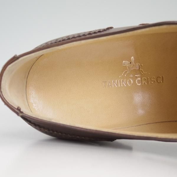 美品★(伊)タニノクリスチー SIZE 6【定価10万円以上★フルブローグ】103882/カーフ/メンズ/濃茶/TANINO CRISCI★d211