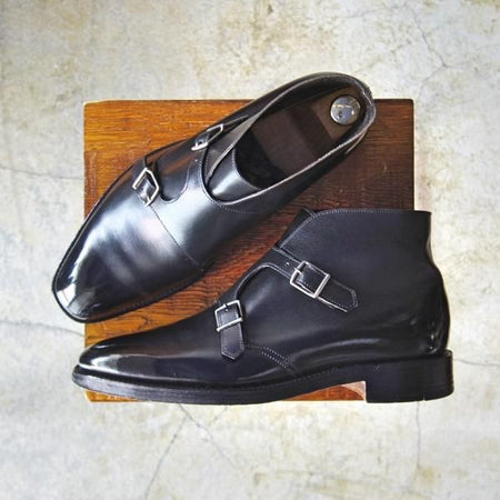 極上★ジョンロブ 7.5E【貴重★ダブルモンクブーツ/Debbe/8896ラスト】カーフ/黒/メンズ/JOHN LOBB★d212