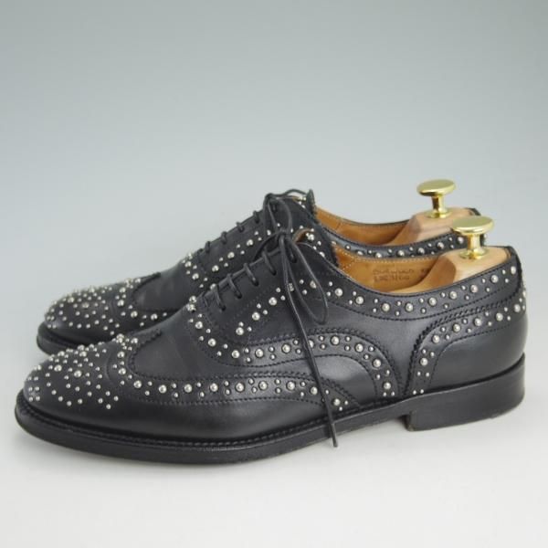 極上★チャーチ(レディース) SIZE 37.5【貴重★カーフ仕様のバーウッド/スタッズ/BURWOOD MET 2】黒/フルブローグ/Church's★d213