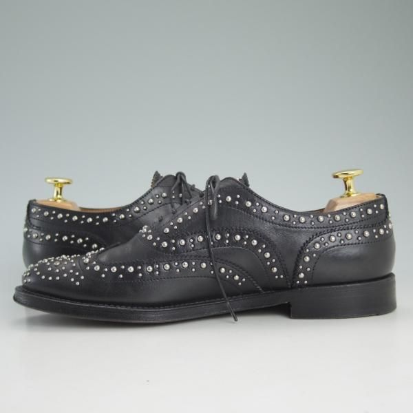 極上★チャーチ(レディース) SIZE 37.5【貴重★カーフ仕様のバーウッド/スタッズ/BURWOOD MET 2】黒/フルブローグ/Church's★d213