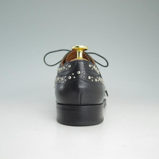 極上★チャーチ(レディース) SIZE 37.5【貴重★カーフ仕様のバーウッド/スタッズ/BURWOOD MET 2】黒/フルブローグ/Church's★d213