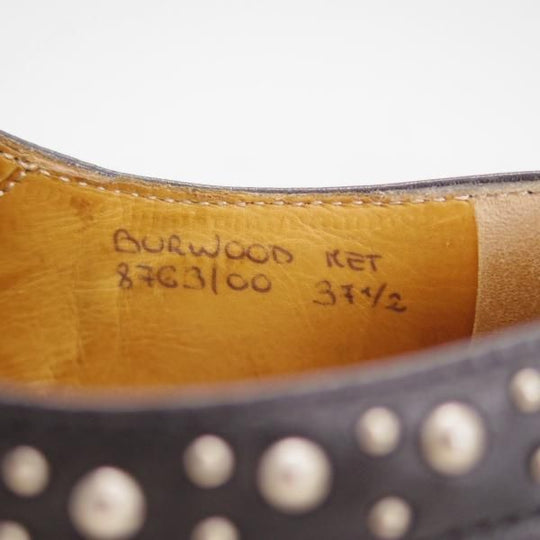 極上★チャーチ(レディース) SIZE 37.5【貴重★カーフ仕様のバーウッド/スタッズ/BURWOOD MET 2】黒/フルブローグ/Church's★d213