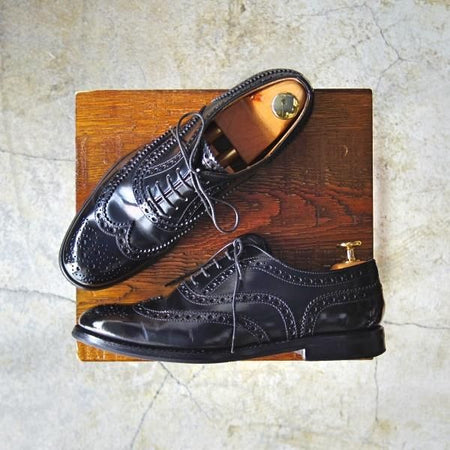 極上★チャーチ(レディース) SIZE 37.5【★バーウッド/BURWOOD W】ポリッシュドバインダーカーフ/黒/Church's★d214