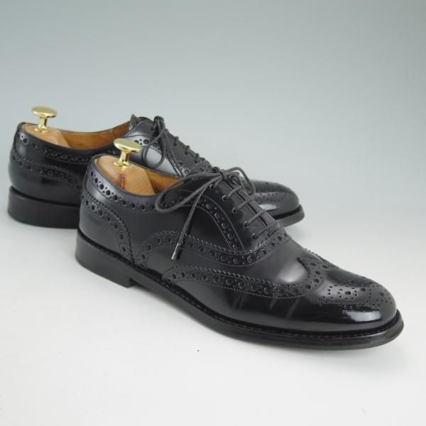 極上★チャーチ(レディース) SIZE 37.5【★バーウッド/BURWOOD W】ポリッシュドバインダーカーフ/黒/Church's★d214