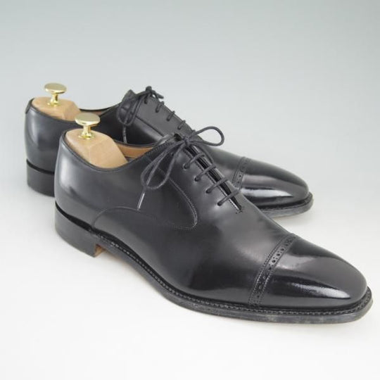 極美品★(英)チーニー 7.5F【★ポールスミス別注/Paul Smith】205ラスト/黒/ストレートチップ/カーフ/メンズ/CHEANEY★d215