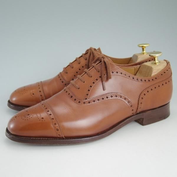 美品★チャーチ 75G/UK7.5【貴重★旧チャーチのディプロマット/DIPLOMAT/73ラスト】サンダルウッド/カーフ/セミブローグ/Church's★d217