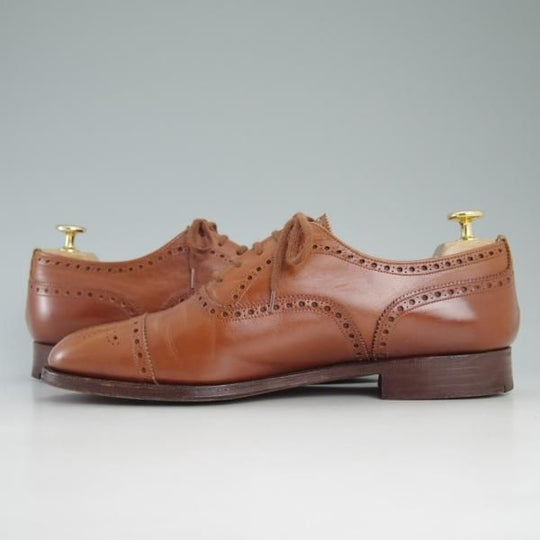 美品★チャーチ 75G/UK7.5【貴重★旧チャーチのディプロマット/DIPLOMAT/73ラスト】サンダルウッド/カーフ/セミブローグ/Church's★d217