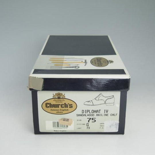 美品★チャーチ 75G/UK7.5【貴重★旧チャーチのディプロマット/DIPLOMAT/73ラスト】サンダルウッド/カーフ/セミブローグ/Church's★d217