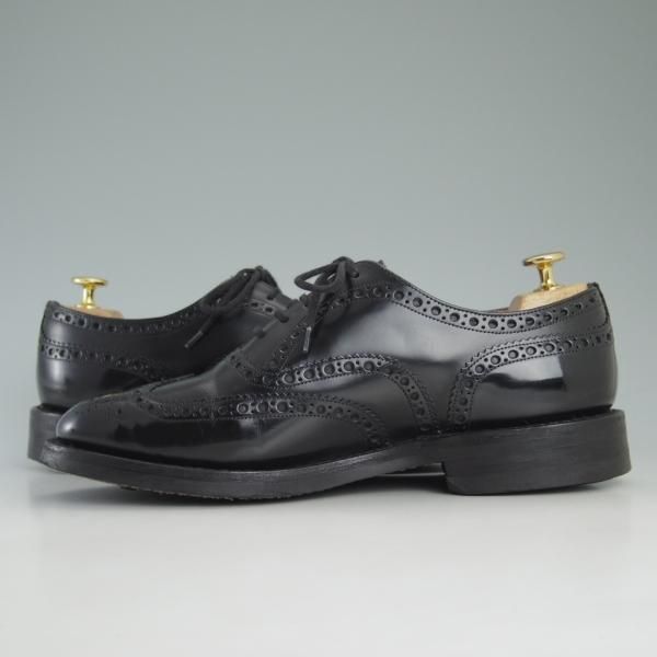 美品★チャーチ 75F/UK7.5【ダイナイトソール仕様★バーウッド/BURWOOD】81ラスト/ポリッシュドバインダーカーフ/黒/メンズ/Church's★d218