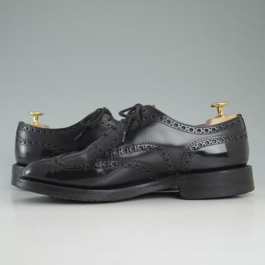 美品★チャーチ 75F/UK7.5【ダイナイトソール仕様★バーウッド/BURWOOD】81ラスト/ポリッシュドバインダーカーフ/黒/メンズ/Church's★d218