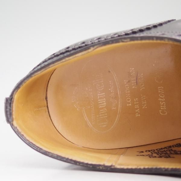 美品★チャーチ 75F/UK7.5【ダイナイトソール仕様★バーウッド/BURWOOD】81ラスト/ポリッシュドバインダーカーフ/黒/メンズ/Church's★d218