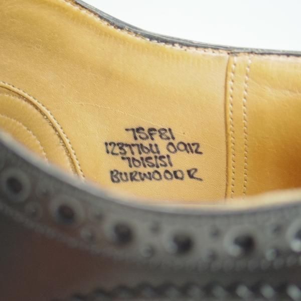 美品★チャーチ 75F/UK7.5【ダイナイトソール仕様★バーウッド/BURWOOD】81ラスト/ポリッシュドバインダーカーフ/黒/メンズ/Church's★d218