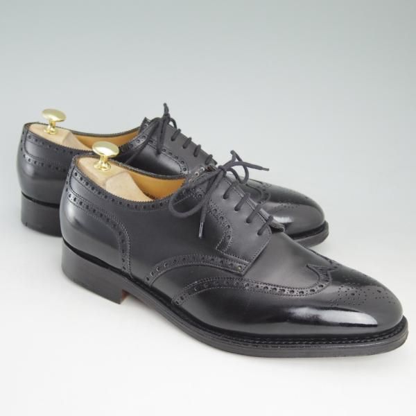 美品★ジョンロブ 7.5EE【貴重★8695ラストのDARBY/ダービー】フルブローグ/黒/カーフ/メンズ/JOHN LOBB★d222