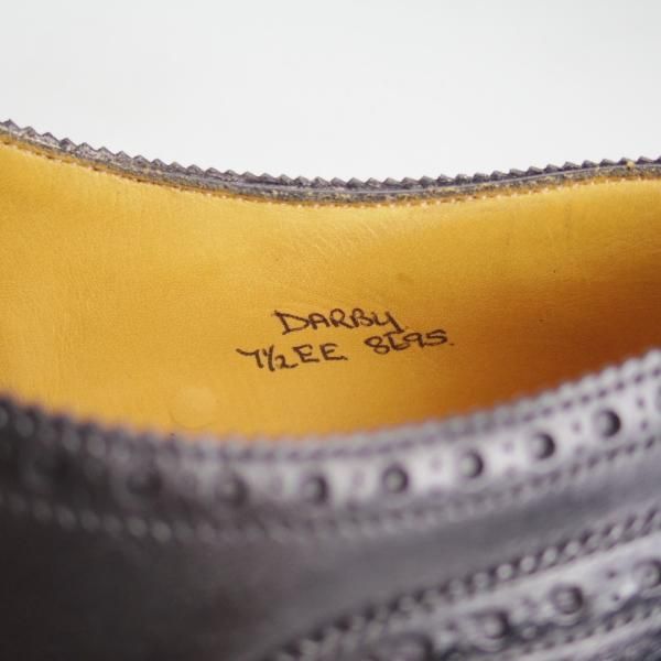 美品★ジョンロブ 7.5EE【貴重★8695ラストのDARBY/ダービー】フルブローグ/黒/カーフ/メンズ/JOHN LOBB★d222