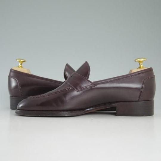 極上★(伊)タニノクリスチー SIZE 5【定価10万円以上★コインローファー】123165/カーフ/赤茶/スリッポン/メンズ/TANINO CRISCI★d228