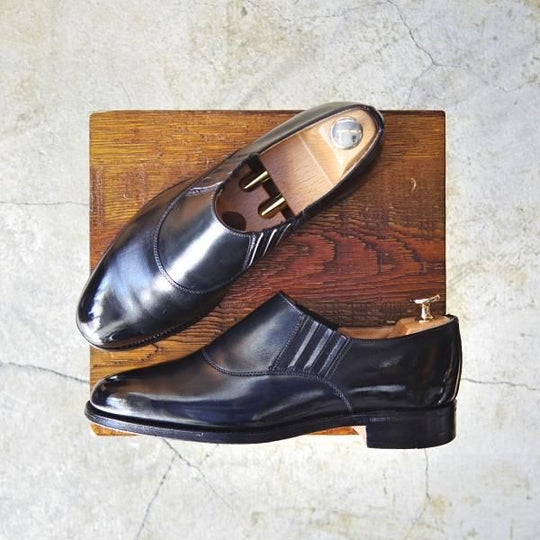 極上★ロイドフットウェア 6E【貴重★(英)テクニック社製/Lloyd Footwear】サイドエラスティック/カーフ/黒/メンズ/Technic★d229