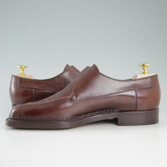 美品★(伊)タニノクリスチー SIZE 5.5【高額★ノルベジェーゼ製法】モンクストラップ/126506/カーフ/茶/メンズ/TANINO CRISCI★d230