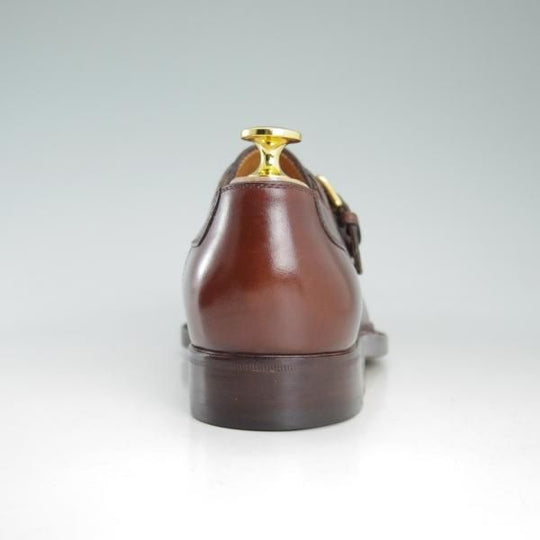 美品★(伊)タニノクリスチー SIZE 5.5【高額★ノルベジェーゼ製法】モンクストラップ/126506/カーフ/茶/メンズ/TANINO CRISCI★d230