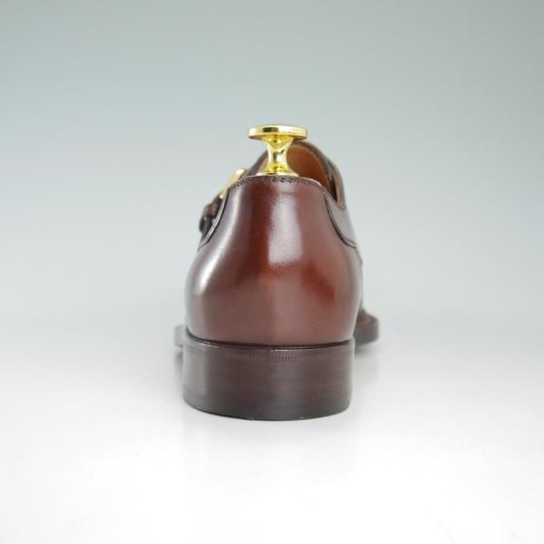 美品★(伊)タニノクリスチー SIZE 5.5【高額★ノルベジェーゼ製法】モンクストラップ/126506/カーフ/茶/メンズ/TANINO CRISCI★d230