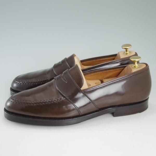 極美品★クロケット&ジョーンズ UK9/US9.5【貴重★コードバン/ダークブラウン】ラルフローレン別注/Ralph Lauren/Crockett&Jones★d231
