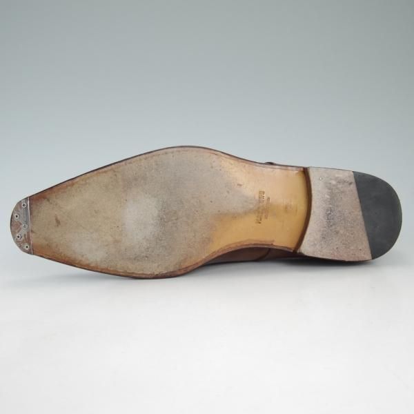 極美品★(スペイン製)マグナーニ 43【★ボロネーゼ製法/プレーントゥ/コンビ仕様】茶/カーフ/メンズ/MAGNANNI★d236