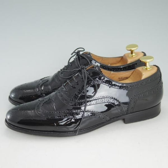 極上★チャーチ(レディース) SIZE 37【★バーウッド/BURWOOD 3W】パテントレザー/フルブローグ/ウイングチップ/黒/Church's★d237