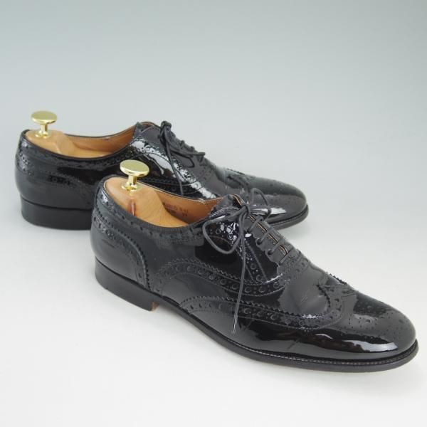 極上★チャーチ(レディース) SIZE 37【★バーウッド/BURWOOD 3W】パテントレザー/フルブローグ/ウイングチップ/黒/Church's★d237