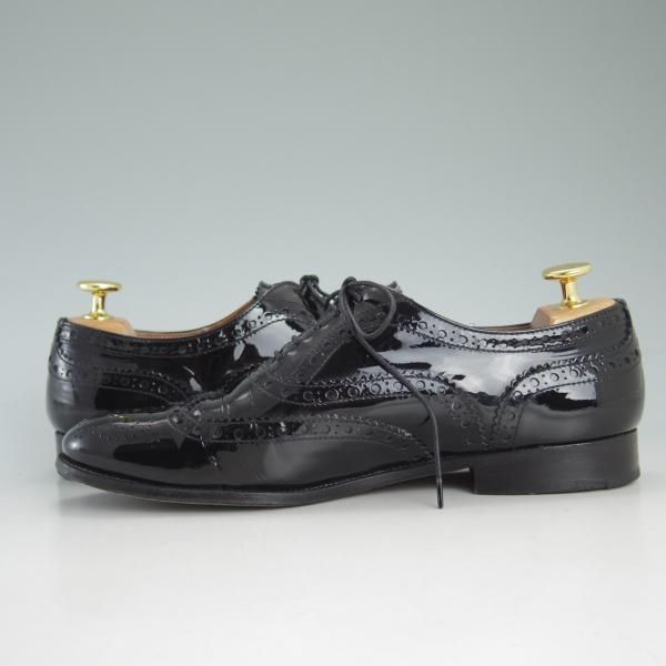 極上★チャーチ(レディース) SIZE 37【★バーウッド/BURWOOD 3W】パテントレザー/フルブローグ/ウイングチップ/黒/Church's★d237